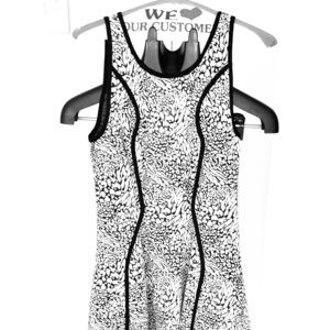 Black And White Open Back Dress